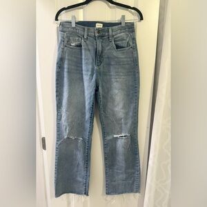 Sneak Peek Light Blue Distressed Straight Leg Jeans